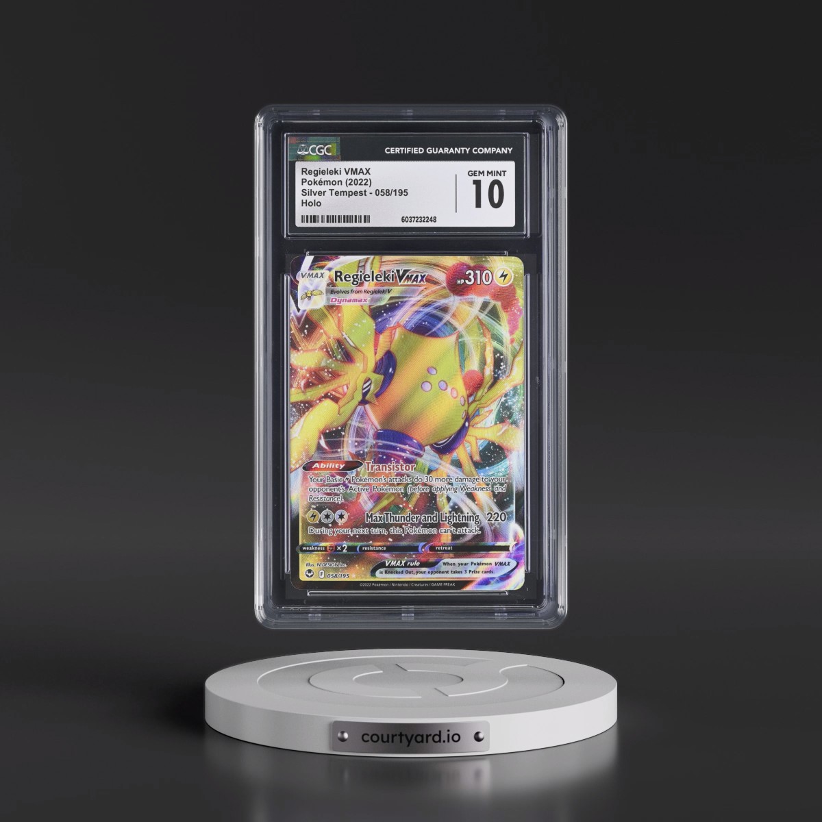 2022 Silver Tempest #058/195 Regieleki VMAX - Holo (CGC 10 GEM MINT)