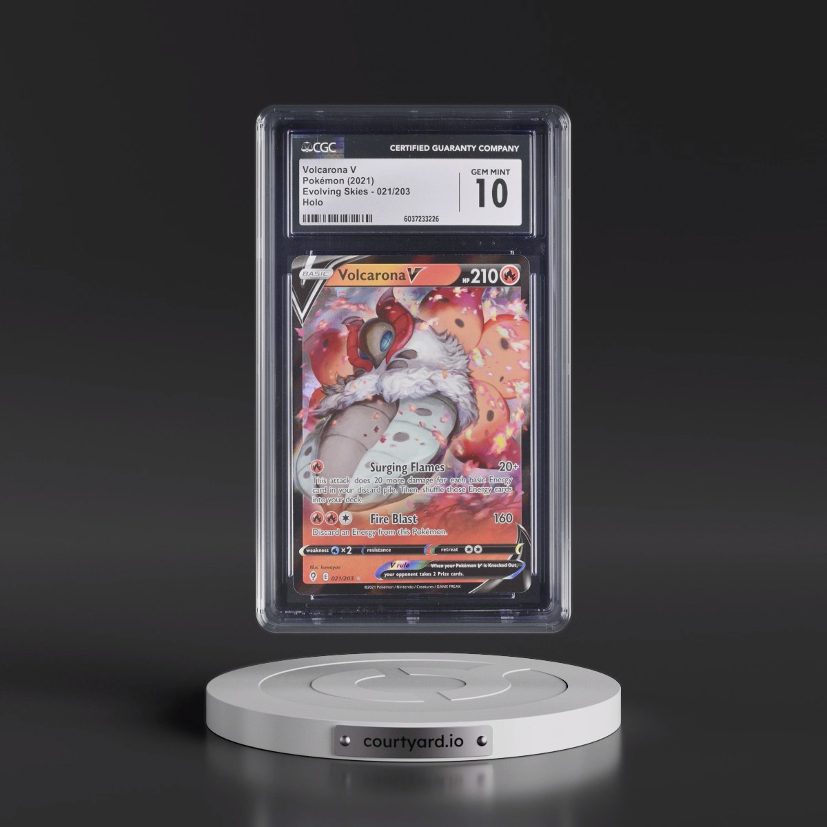 2021 Evolving Skies #021/203 Volcarona V - Holo (CGC 10 GEM MINT)