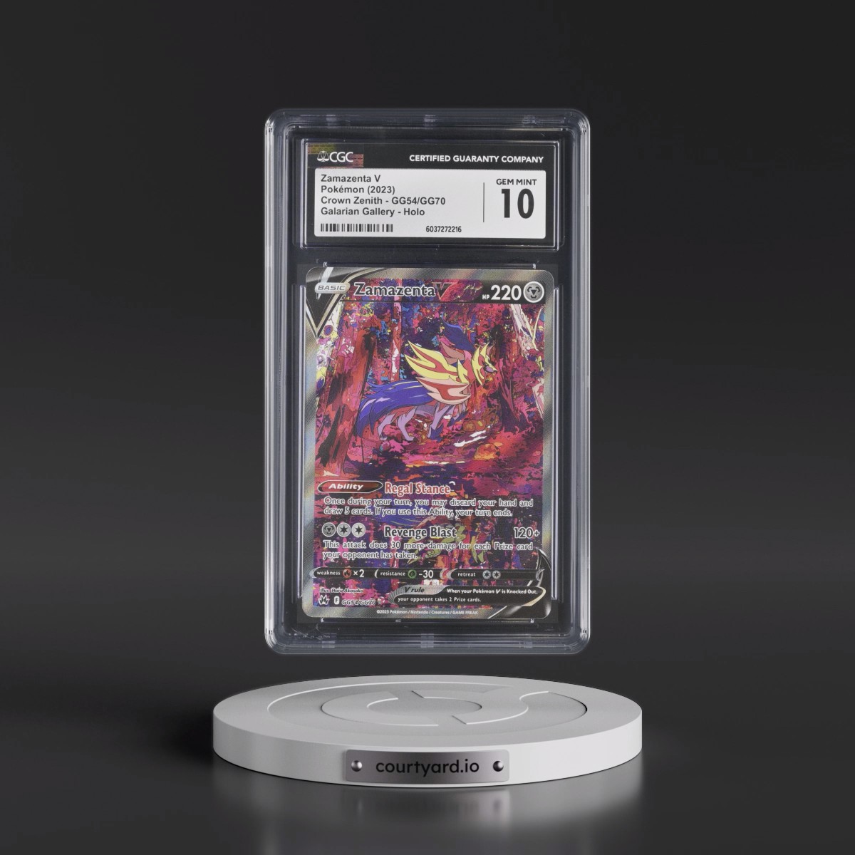 2023 Crown Zenith #GG54/GG70 Zamazenta V - Galarian Gallery Holo (CGC 10 GEM MINT)
