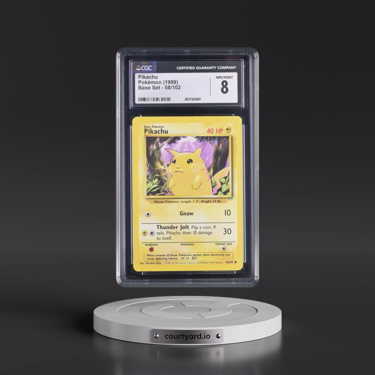 1999 Base Set #58/102 Pikachu - Yellow Cheeks (CGC 8 NM-MT)