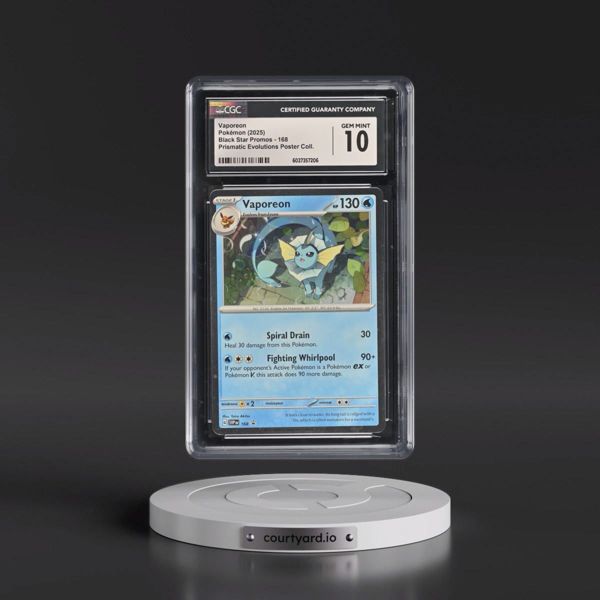 2023 Black Star Promos - Scarlet & Violet SVP EN #168 Vaporeon - Prismatic Evolutions Poster Collection (Cosmos Holo) (CGC 10 GEM MINT)