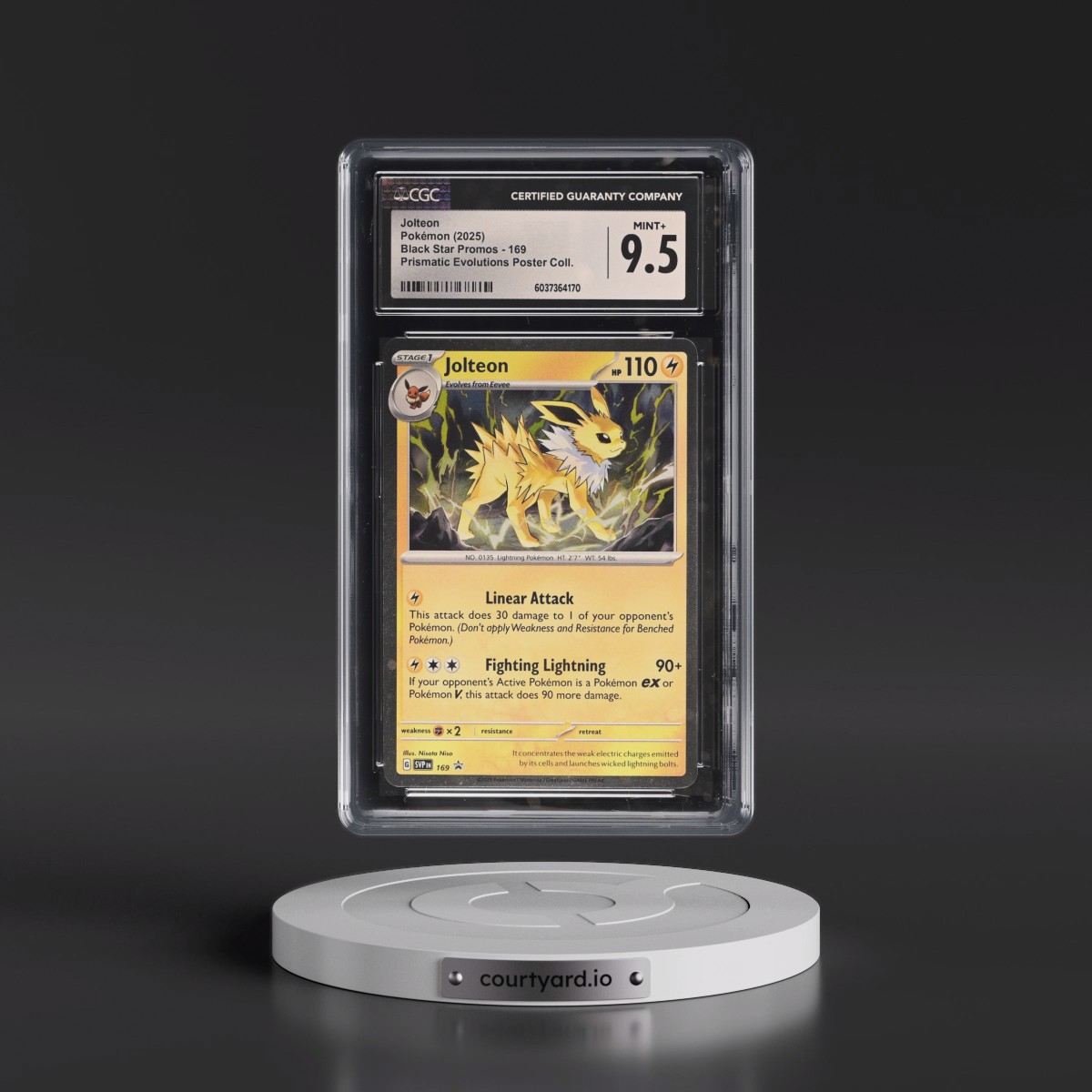 2023 Black Star Promos - Scarlet & Violet SVP EN #169 Jolteon - Prismatic Evolutions Poster Collection (Cosmos Holo) (CGC 9.5 MINT+)