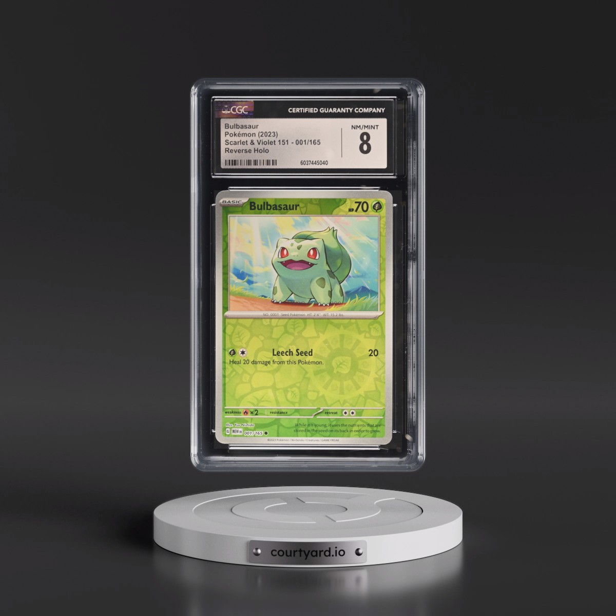 2023 Scarlet & Violet 151 - MEW EN Bulbasaur - Reverse Holo #001/165 CGC 8