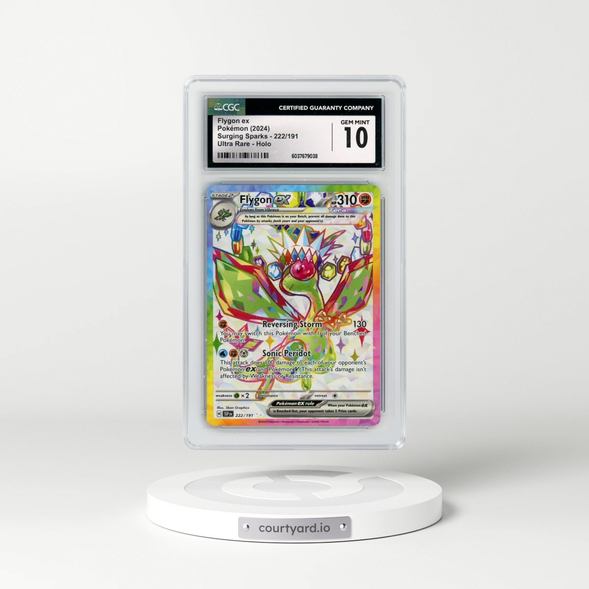 2024 Surging Sparks - SSP EN #222/191 Flygon ex - Ultra Rare Holo (CGC 10 GEM MINT)