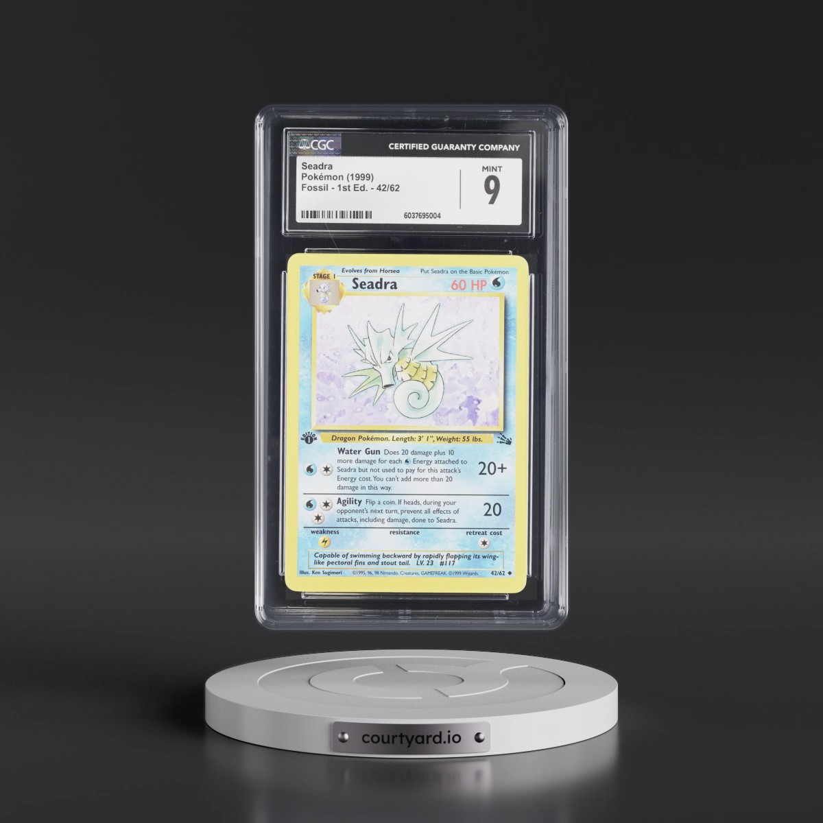 1999 Fossil #42/62 Seadra - 1st Edition 1st Edition (CGC 9 MINT)