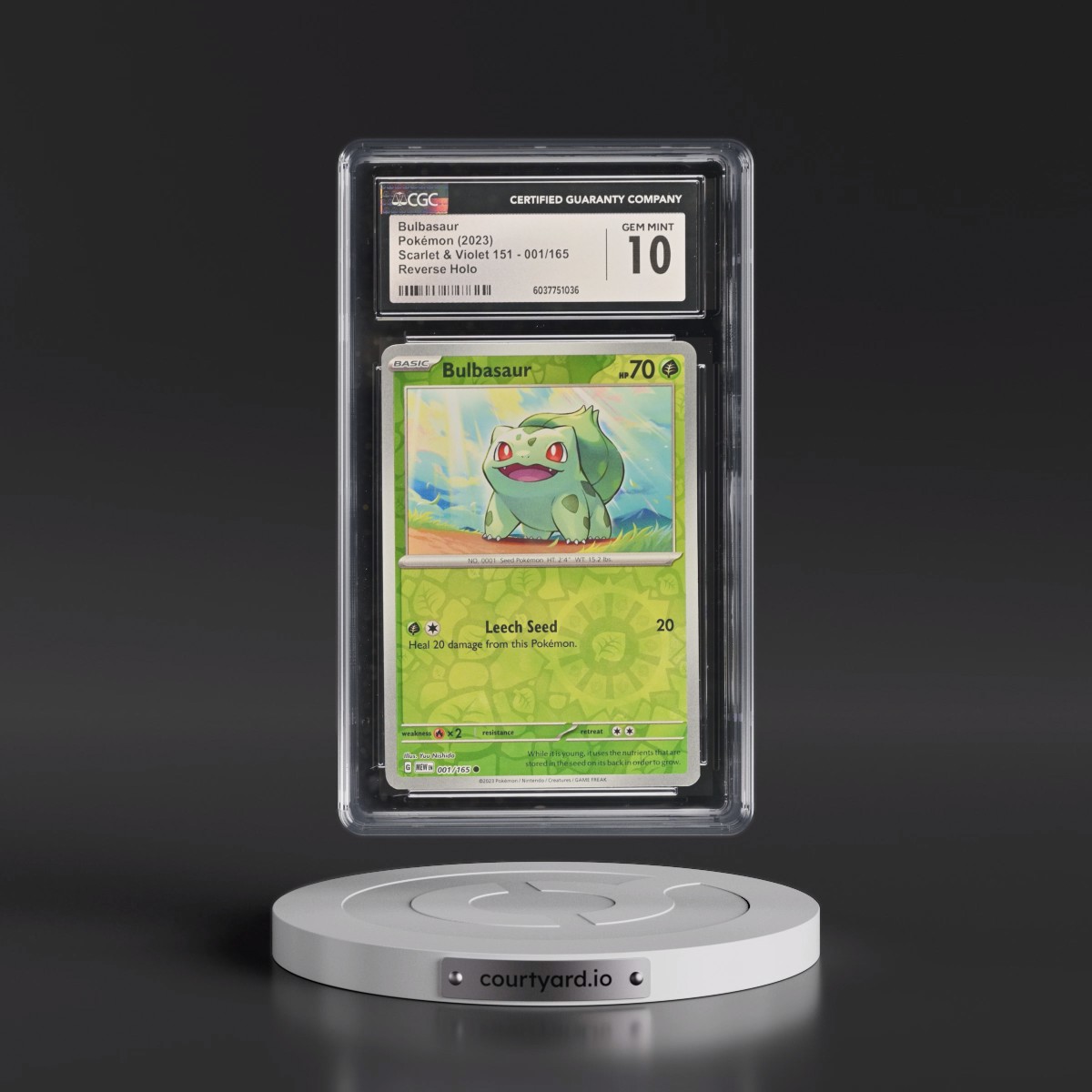 2023 Scarlet & Violet 151 - MEW EN #001/165 Bulbasaur - Reverse Holo (CGC 10 GEM MINT)