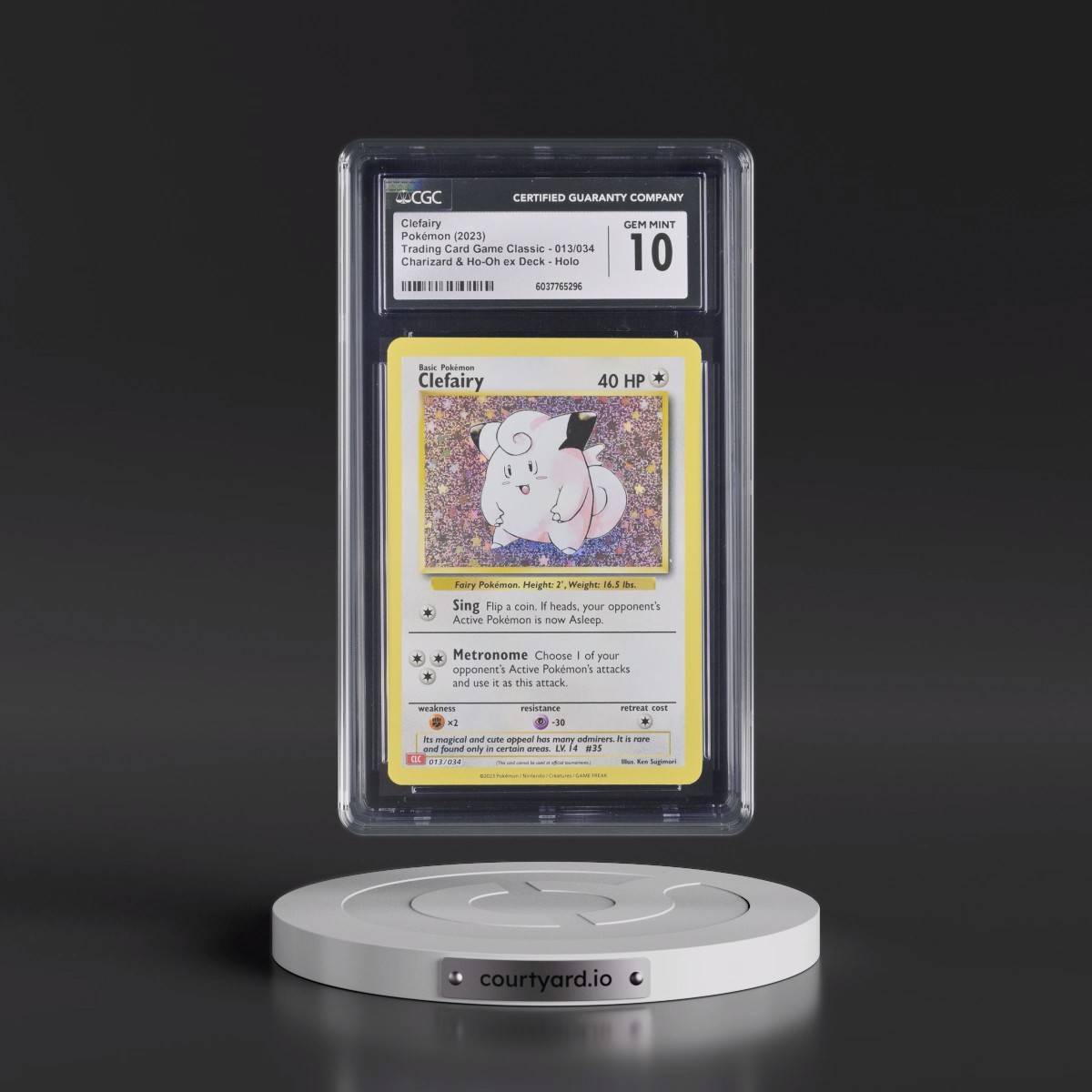 2023 Pokémon Clc-Trading Card Game Classic Charizard & HO-Oh EX Deck #013 Clefairy (CGC 10 GEM MINT)