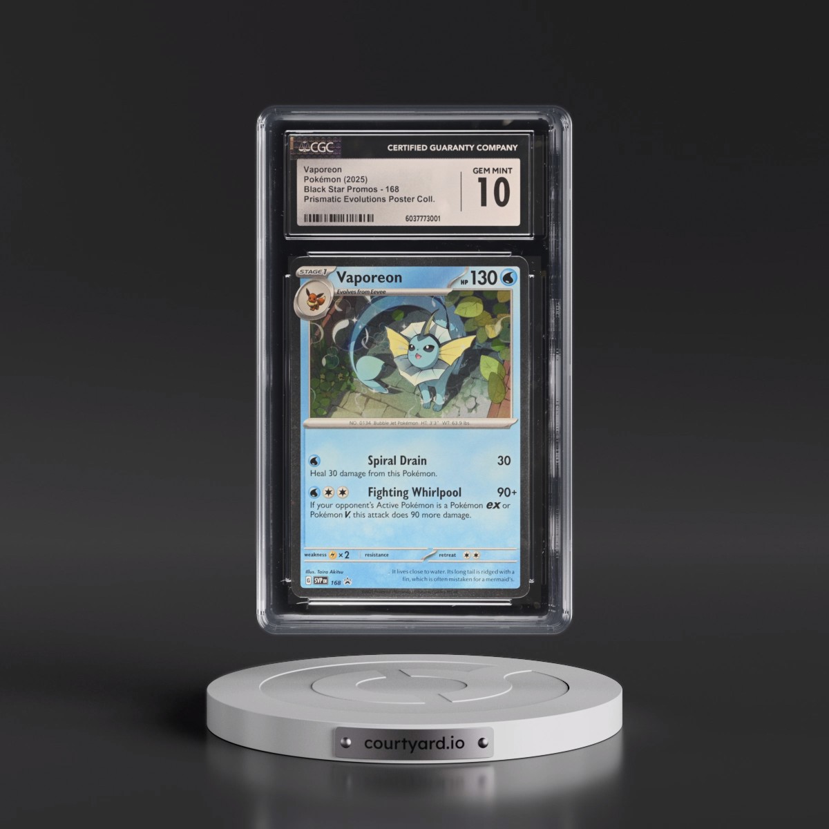 2023 Black Star Promos - Scarlet & Violet SVP EN #168 Vaporeon - Prismatic Evolutions Poster Collection (Cosmos Holo) (CGC 10 GEM MINT)
