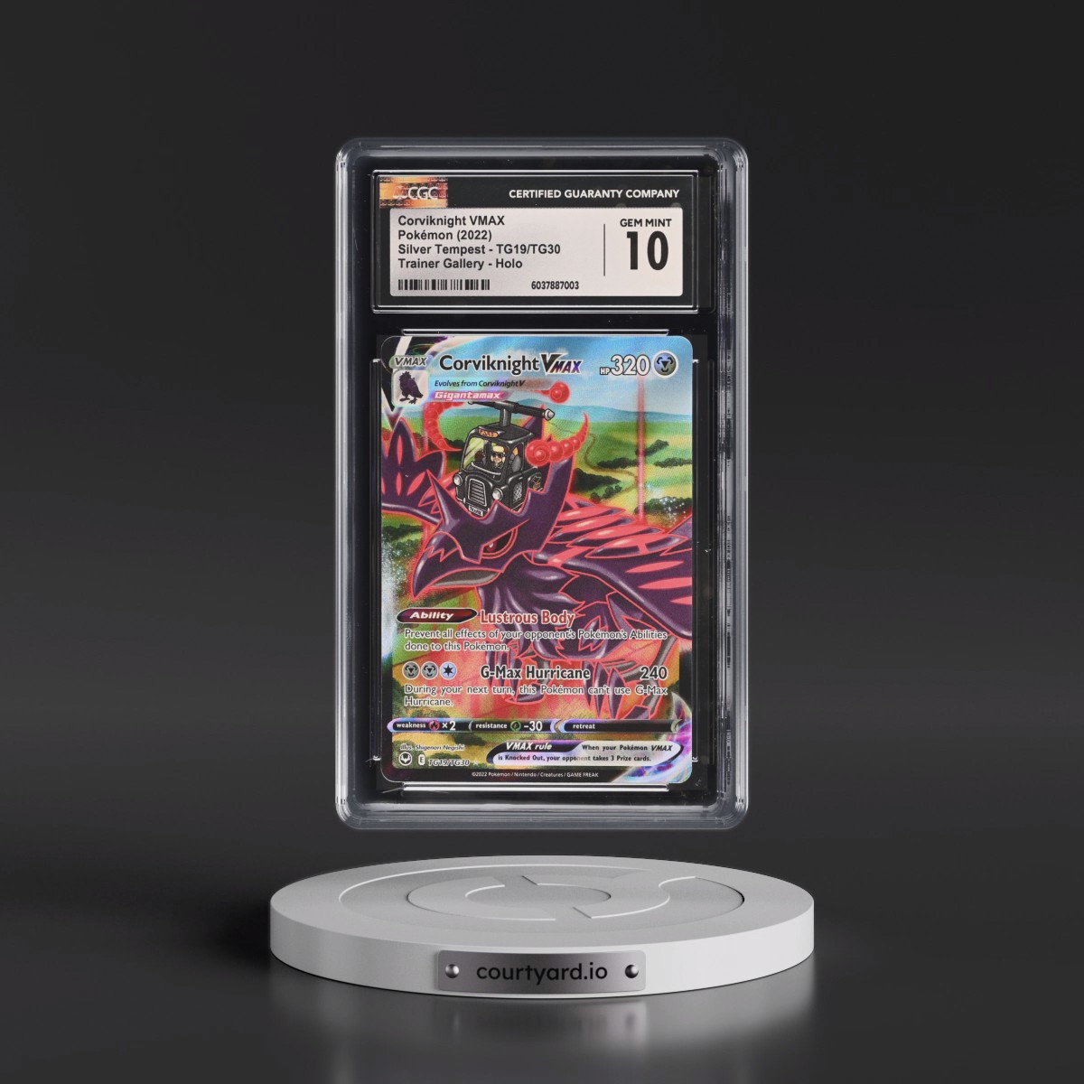 2022 Silver Tempest #TG19/TG30 Corviknight VMAX - Trainer Gallery Holo (CGC 10 GEM MINT)