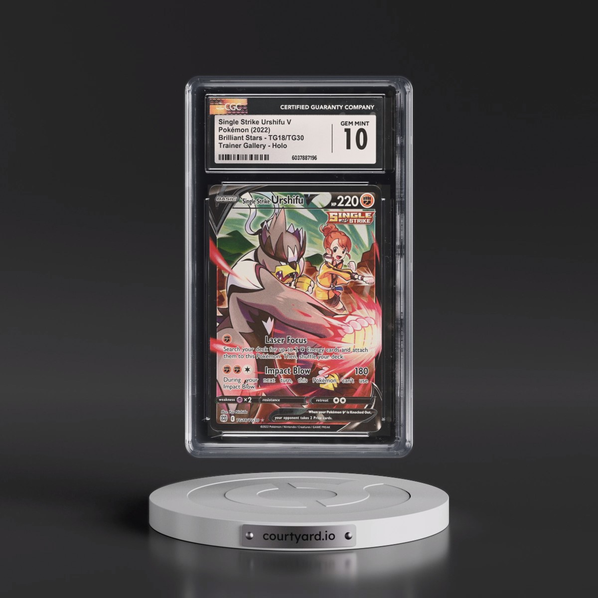 2022 Brilliant Stars #TG18/TG30 Single Strike Urshifu V - Trainer Gallery Holo (CGC 10 GEM MINT)