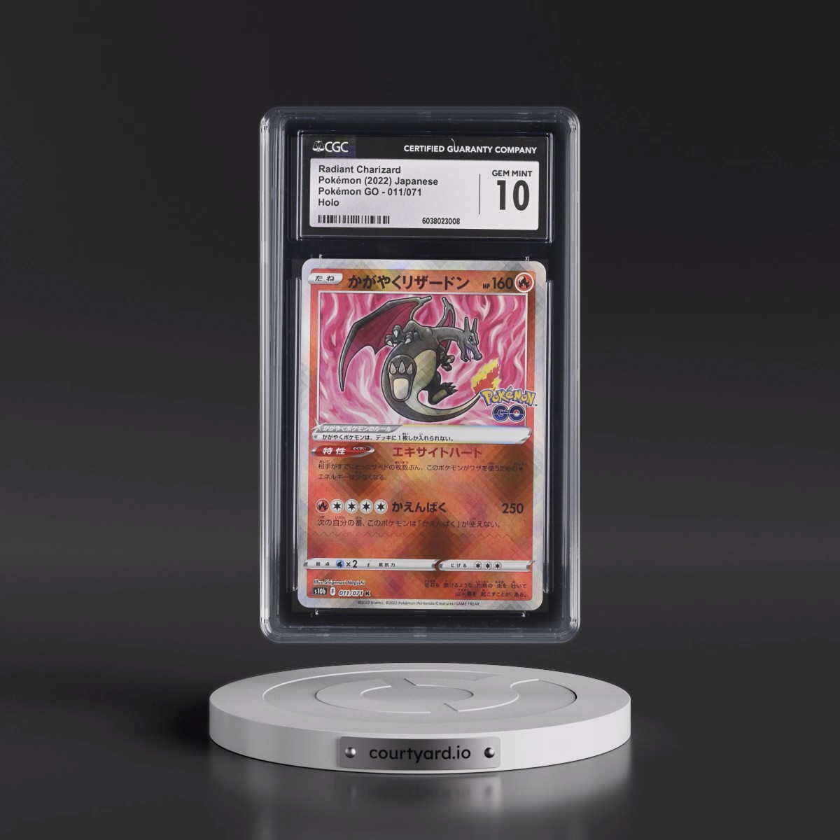 2022 Pokémon GO #011/071 Radiant Charizard - Holo (CGC 10 GEM MINT)