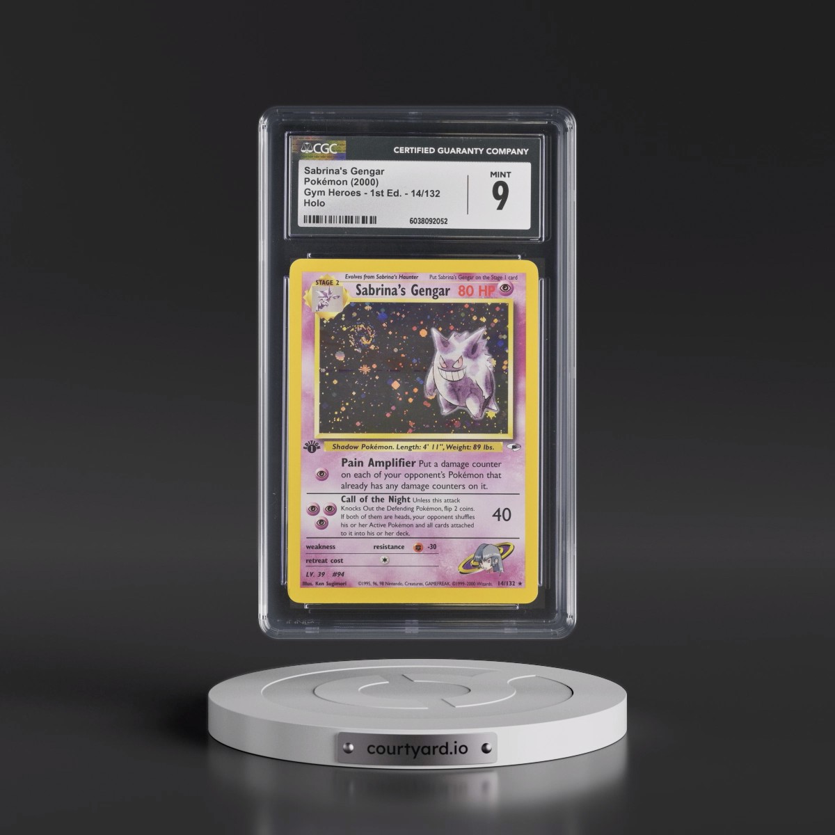 2000 Gym Heroes #14/132 Sabrina's Gengar - 1st Edition Holo (CGC 9 MINT)
