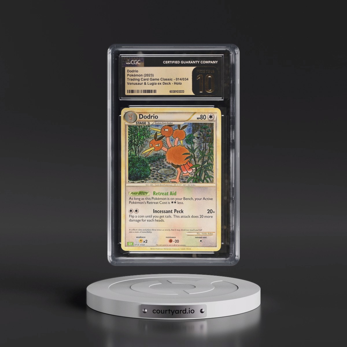 2023 Trading Card Game Classic - CLV, CLC, CLB #014/034 Dodrio - Venusaur & Lugia ex Deck - CLV Holo (CGC 10 PRISTINE)