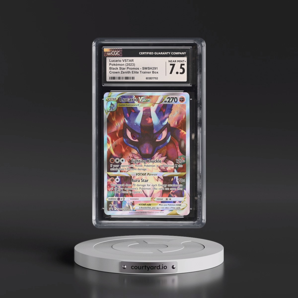 2017 Black Star Promos - Sword & Shield #SWSH291 Lucario VSTAR - Crown Zenith Elite Trainer Box (Holo) (CGC 7.5 NM+)