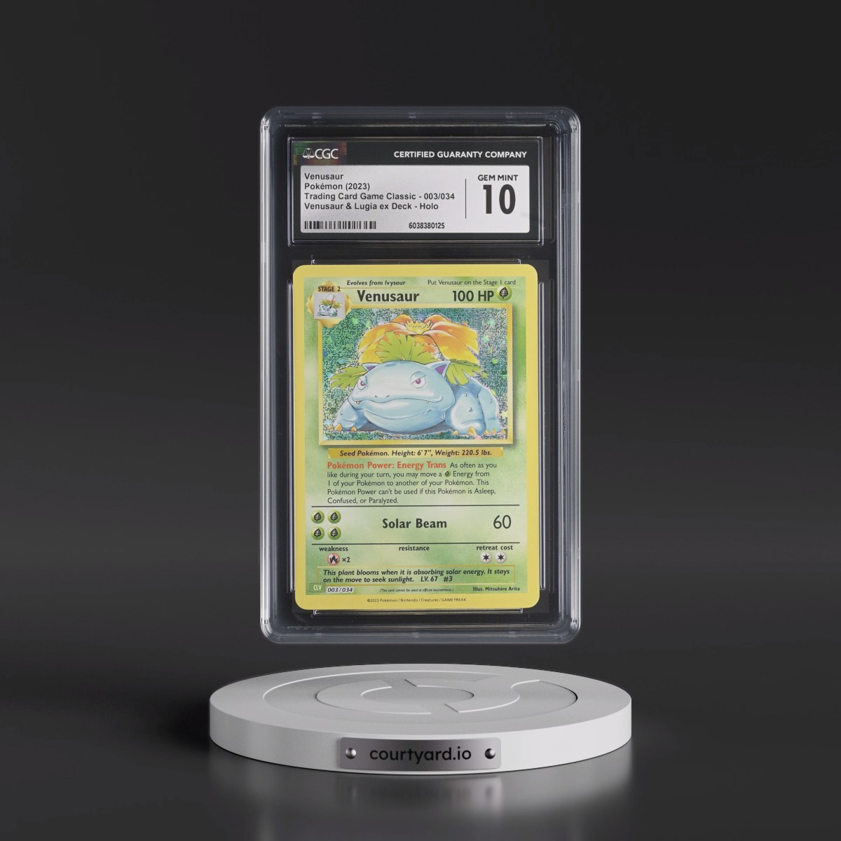 2023 Trading Card Game Classic - CLV, CLC, CLB #003/034 Venusaur - Venusaur & Lugia ex Deck - CLV Holo (CGC 10 GEM MINT)