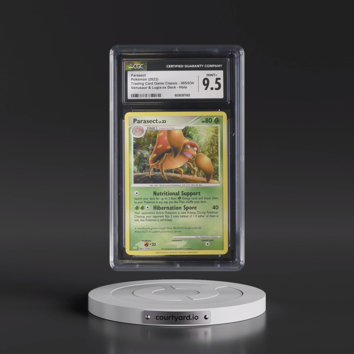 2023 Trading Card Game Classic - CLV, CLC, CLB #005/034 Parasect - Venusaur & Lugia ex Deck - CLV Holo (CGC 9.5 MINT+)
