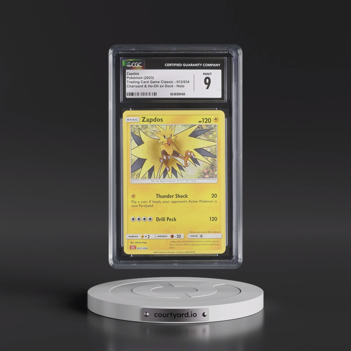 2023 Trading Card Game Classic - CLV, CLC, CLB #012/034 Zapdos - Charizard & Ho-Oh ex Deck - CLC Holo (CGC 9 MINT)
