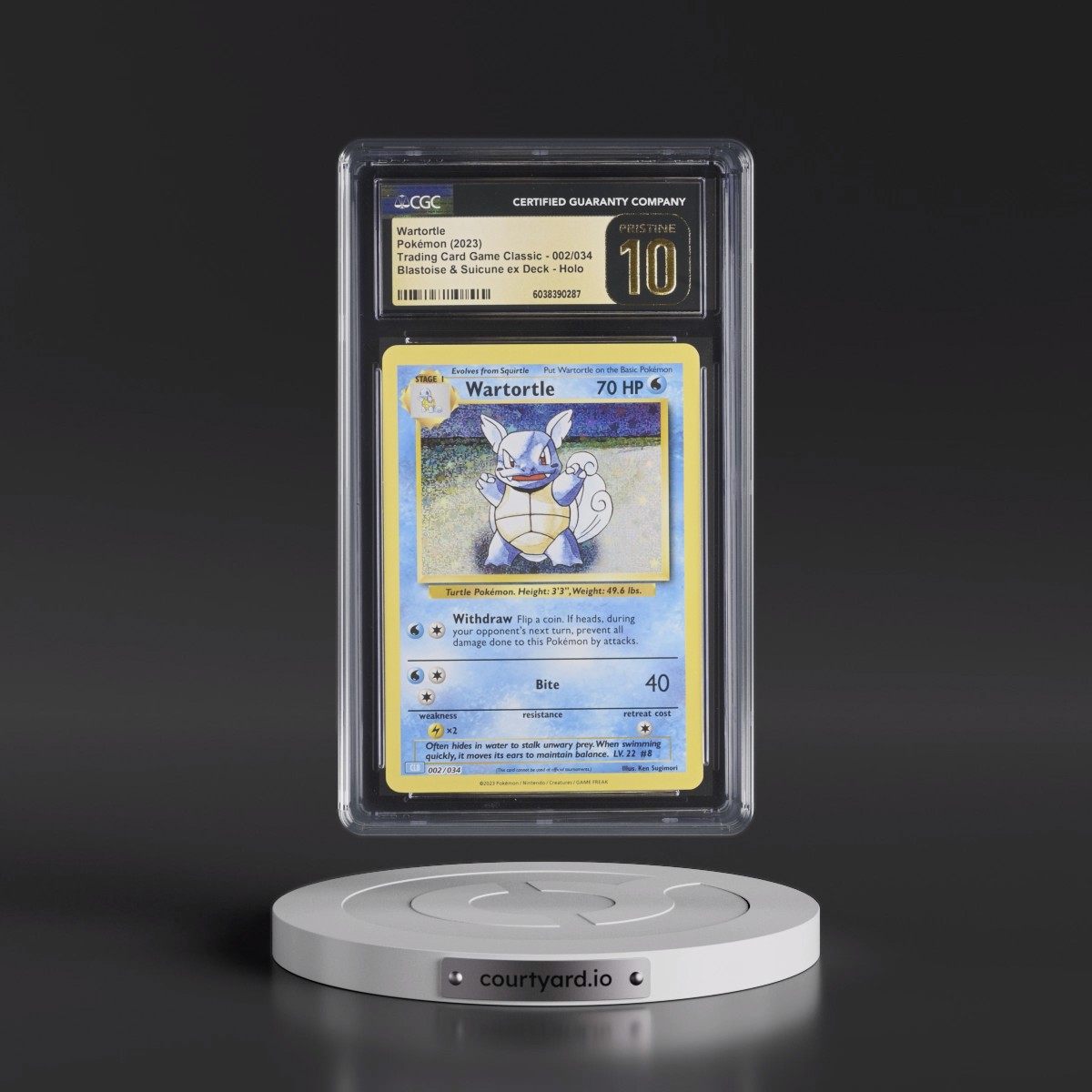 2023 Trading Card Game Classic - CLV, CLC, CLB Wartortle - Blastoise & Suicune ex Deck - CLB Holo #002/034 CGC 10