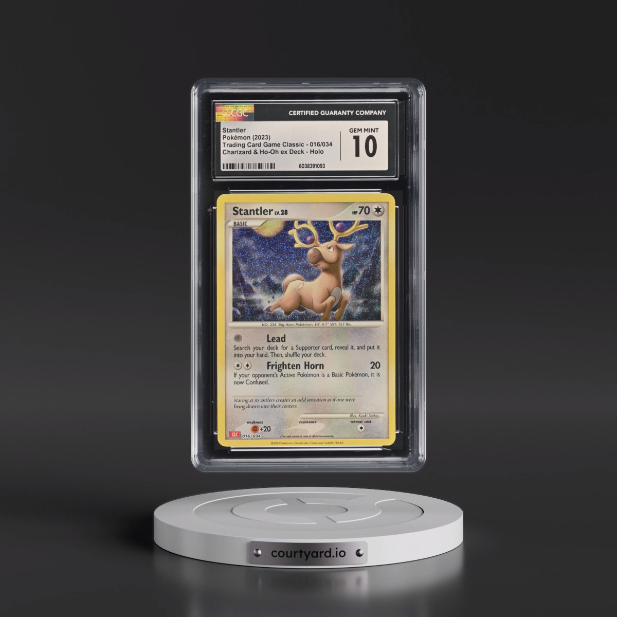 2023 Trading Card Game Classic - CLV, CLC, CLB #016/034 Stantler - Charizard & Ho-Oh ex Deck - CLC Holo (CGC 10 GEM MINT)