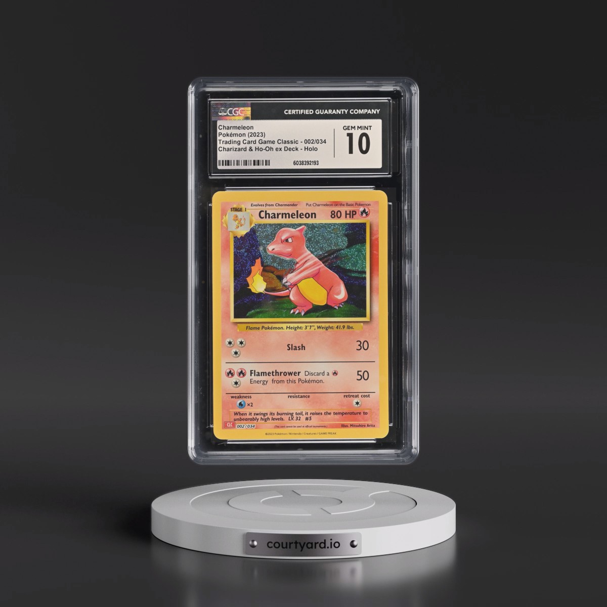 2023 Trading Card Game Classic - CLV, CLC, CLB #002/034 Charmeleon - Charizard & Ho-Oh ex Deck - CLC Holo (CGC 10 GEM MINT)