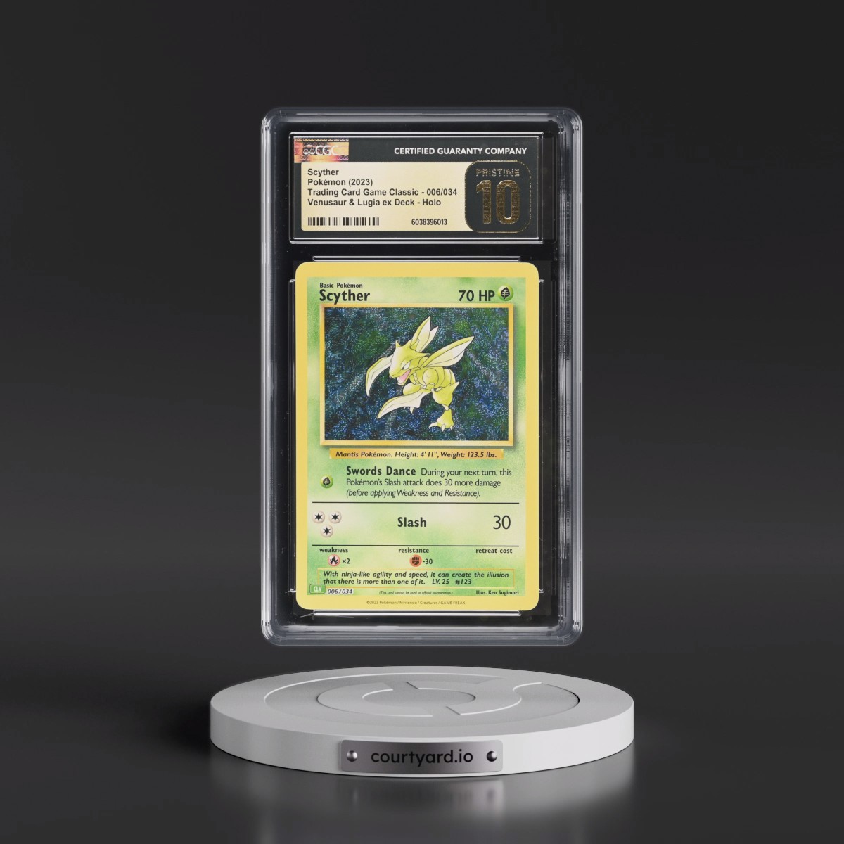 2023 Trading Card Game Classic - CLV, CLC, CLB #006/034 Scyther - Venusaur & Lugia ex Deck - CLV Holo (CGC 10 PRISTINE)