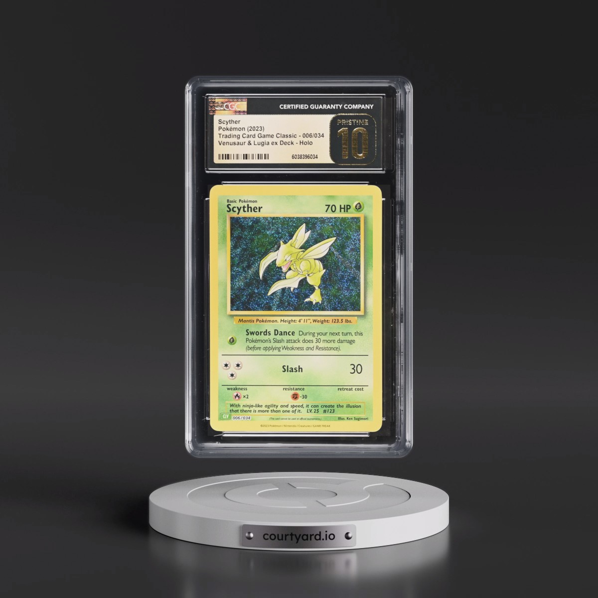 2023 Trading Card Game Classic - CLV, CLC, CLB #006/034 Scyther - Venusaur & Lugia ex Deck - CLV Holo (CGC 10 PRISTINE)