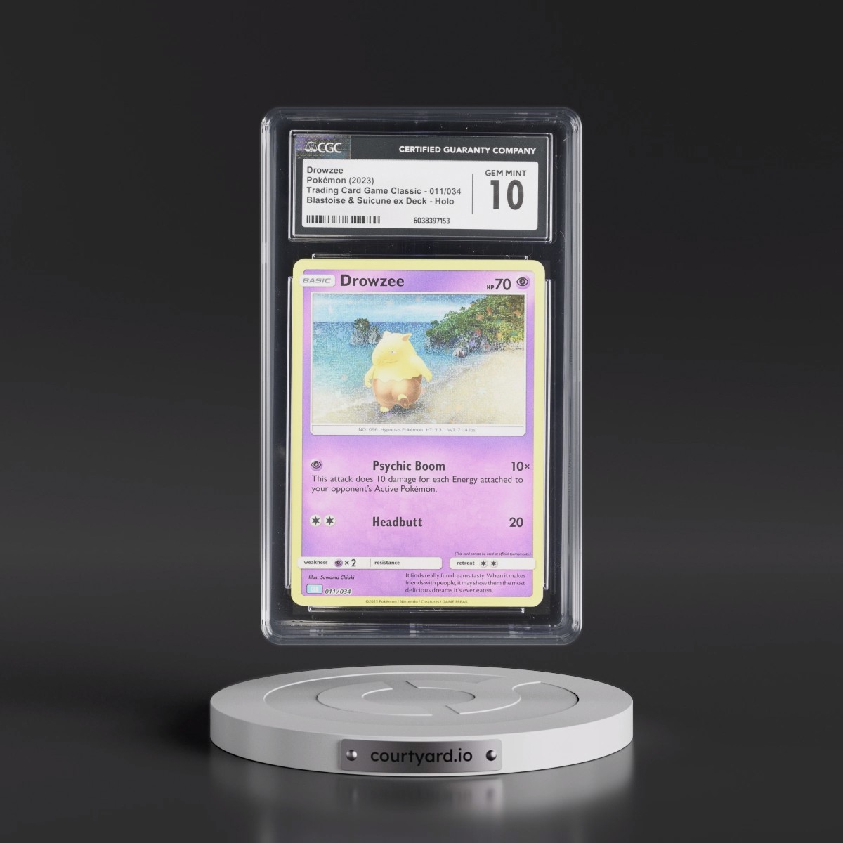 2023 Trading Card Game Classic - CLV, CLC, CLB #011/034 Drowzee - Blastoise & Suicune ex Deck - CLB Holo (CGC 10 GEM MINT)