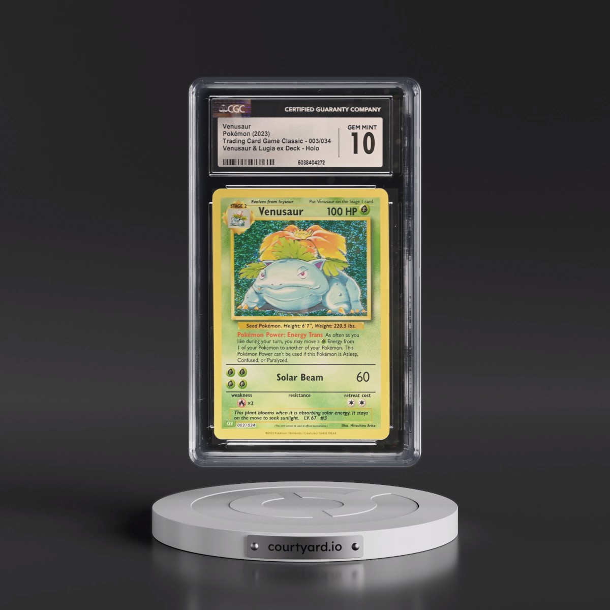 2023 Pokémon CLV-Trading Card Game Classic Venusaur & Lugia EX Deck #003 Venusaur (CGC 10 GEM MINT)