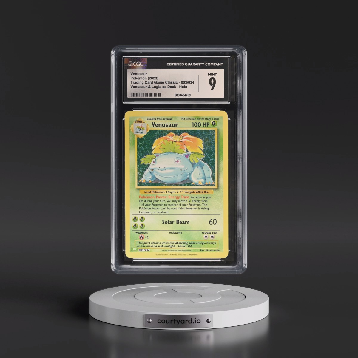 2023 Trading Card Game Classic - CLV, CLC, CLB #003/034 Venusaur - Venusaur & Lugia ex Deck - CLV Holo (CGC 9 MINT)