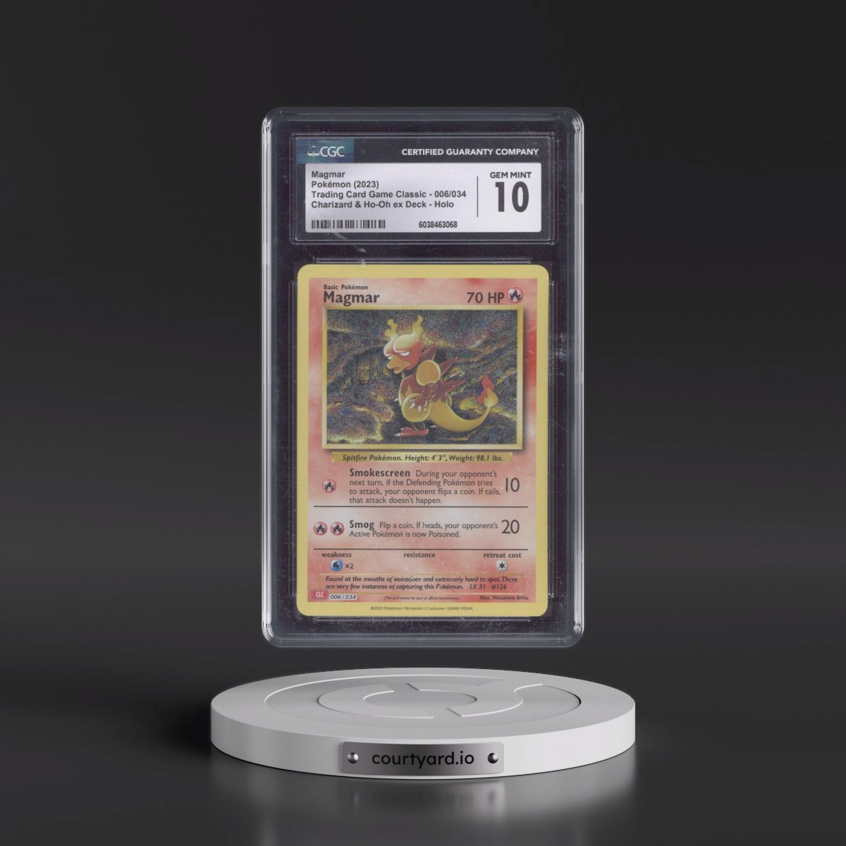 2023 Trading Card Game Classic - CLV, CLC, CLB #006/034 Magmar - Charizard & Ho-Oh ex Deck - CLC Holo (CGC 10 GEM MINT)