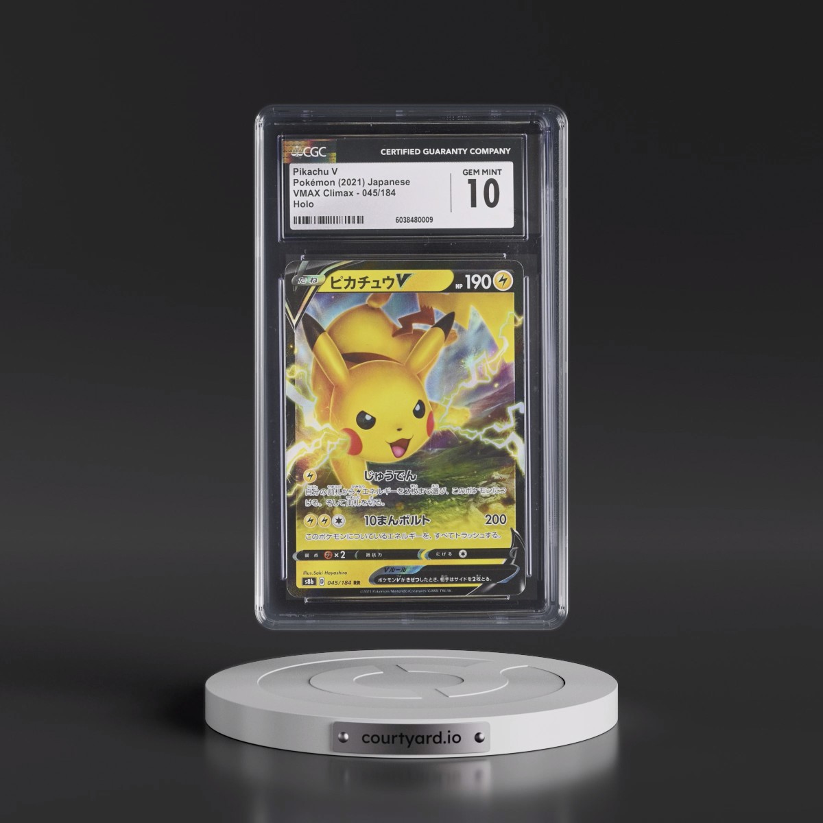 2021 VMAX Climax #045/184 Pikachu V - Holo (CGC 10 GEM MINT)