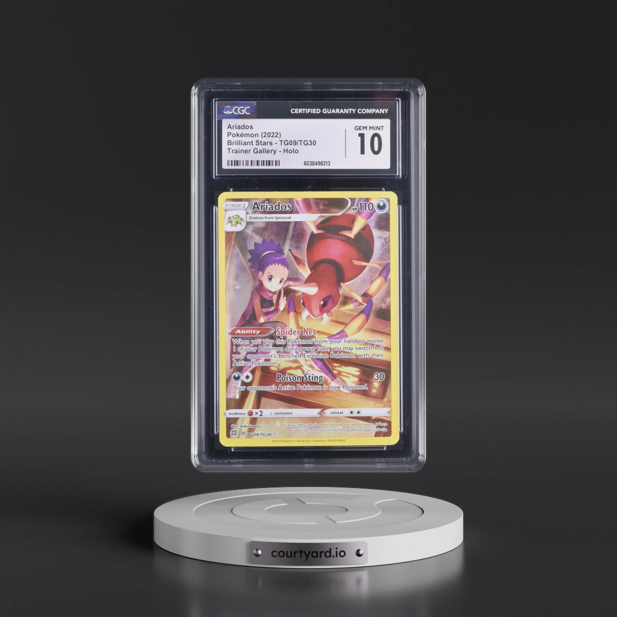2022 Brilliant Stars #TG09/TG30 Ariados - Trainer Gallery Holo (CGC 10 GEM MINT)