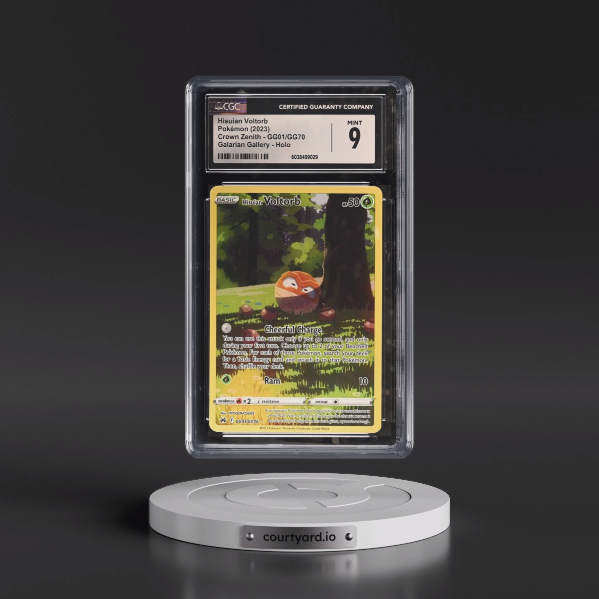 2023 Crown Zenith Hisuian Voltorb - Galarian Gallery Holo #GG01/GG70 CGC 9