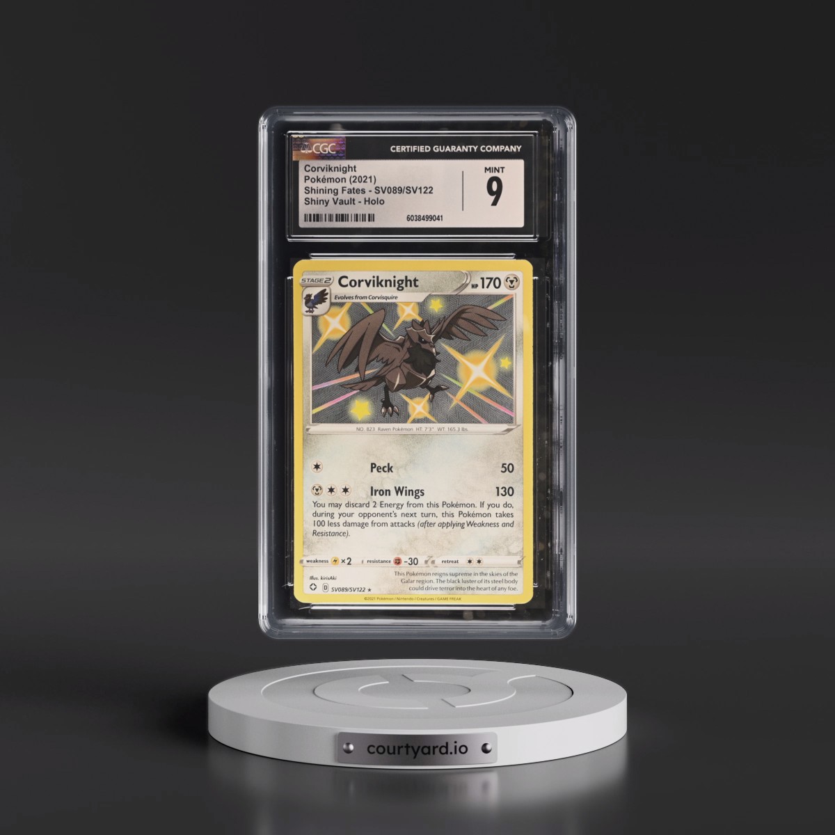 2021 Shining Fates #SV089/SV122 Corviknight - Shiny Vault Holo (CGC 9 MINT)