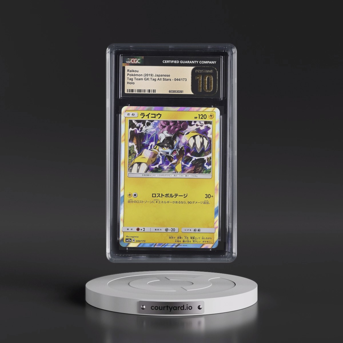 2019 TAG TEAM GX: Tag All Stars #044/173 Raikou - Holo (CGC 10 PRISTINE)