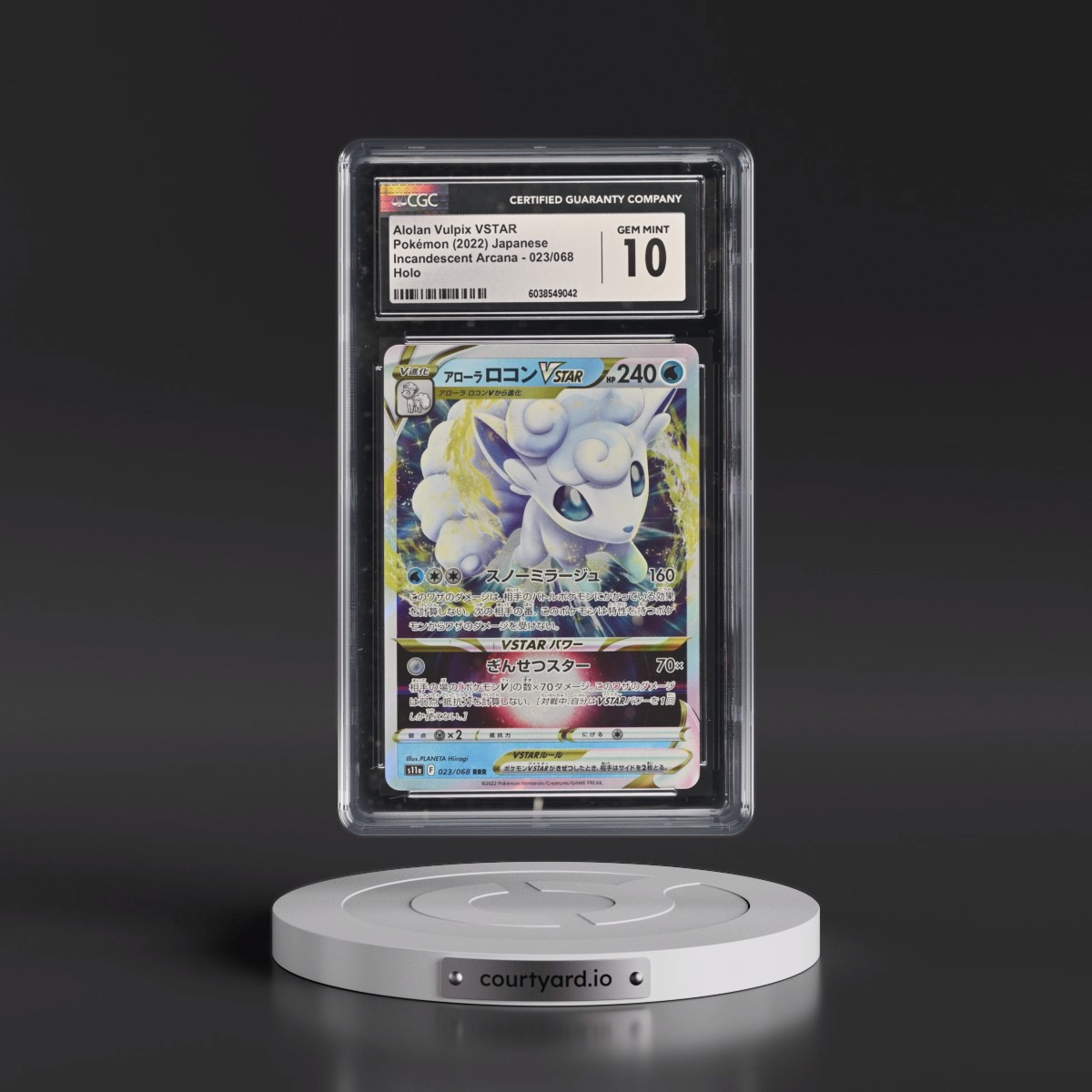 2022 Incandescent Arcana #023/068 Alolan Vulpix VSTAR - Holo (CGC 10 GEM MINT)