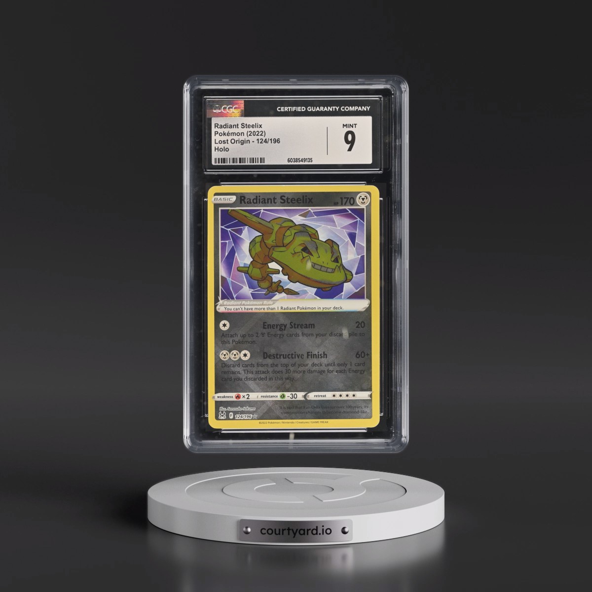 2022 Lost Origin #124/196 Radiant Steelix - Holo (CGC 9 MINT)