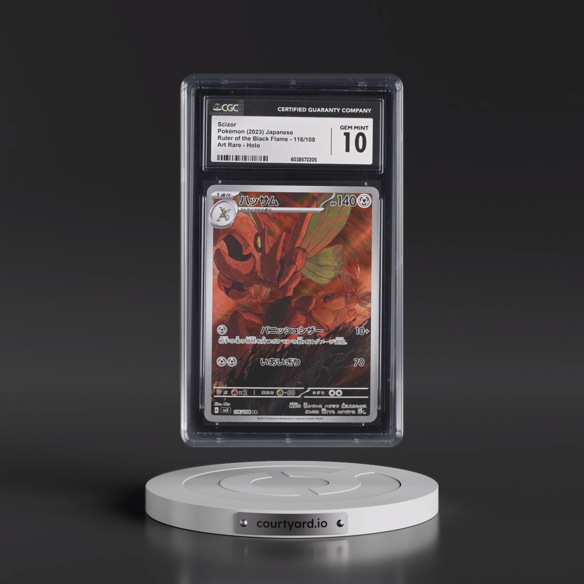 2023 Ruler of the Black Flame #116/108 Scizor - Art Rare Holo (CGC 10 GEM MINT)