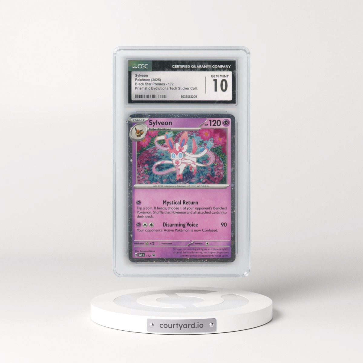 2025 Pokémon Svp EN-SV Black Star Promo #172 Sylveon - Prismatic Evolutions Tech Sticker Collection (CGC 10 GEM MINT)