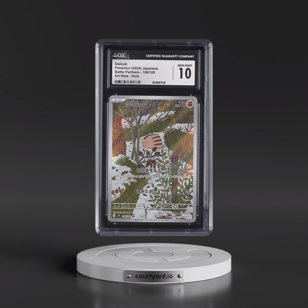 2025 Battle Partners - sv9 #106/100 Swinub - Art Rare Holo (CGC 10 GEM MINT)