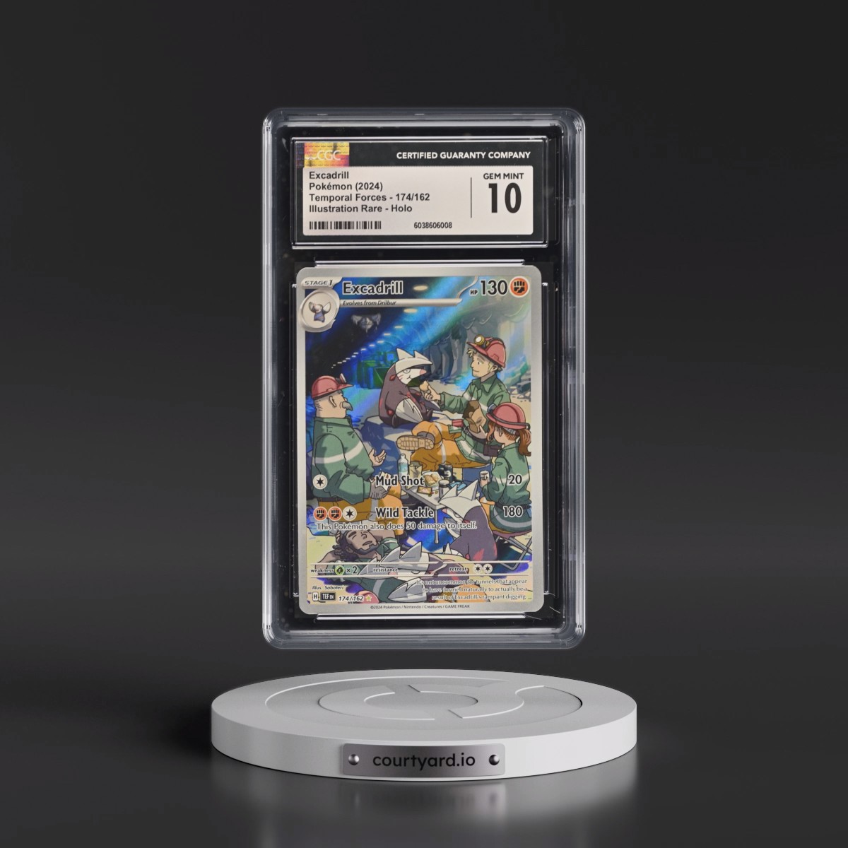 2023 Temporal Forces - TEF EN Excadrill - Illustration Rare Holo #174/162 CGC 10