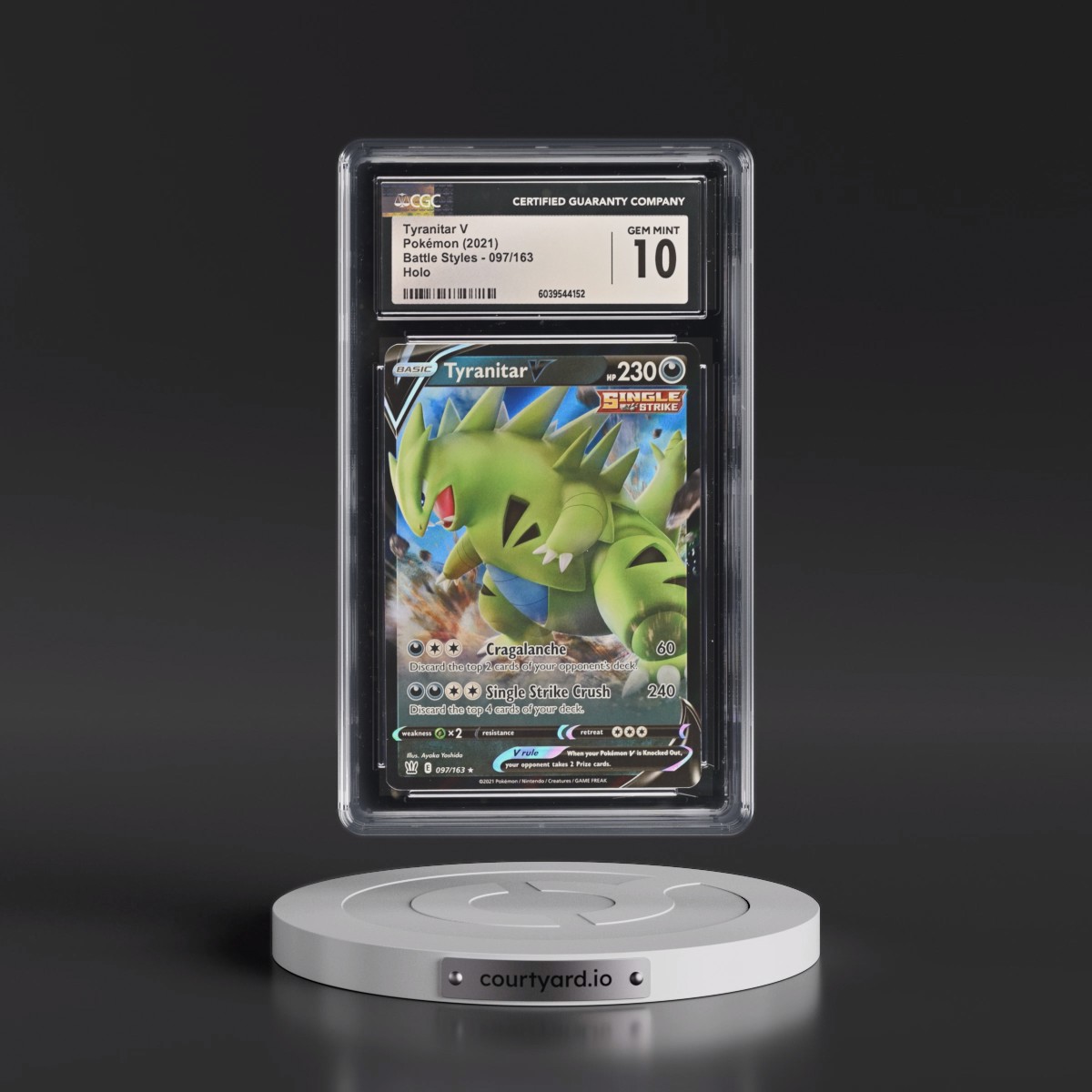 2021 Battle Styles #097/163 Tyranitar V - Holo (CGC 10 GEM MINT)
