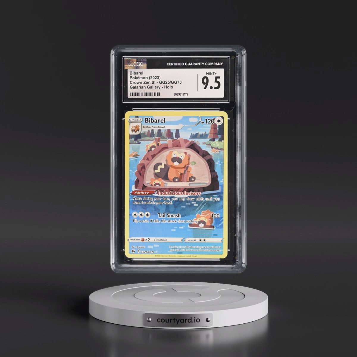 2023 Crown Zenith #GG25/GG70 Bibarel - Galarian Gallery Holo (CGC 9.5 MINT+)