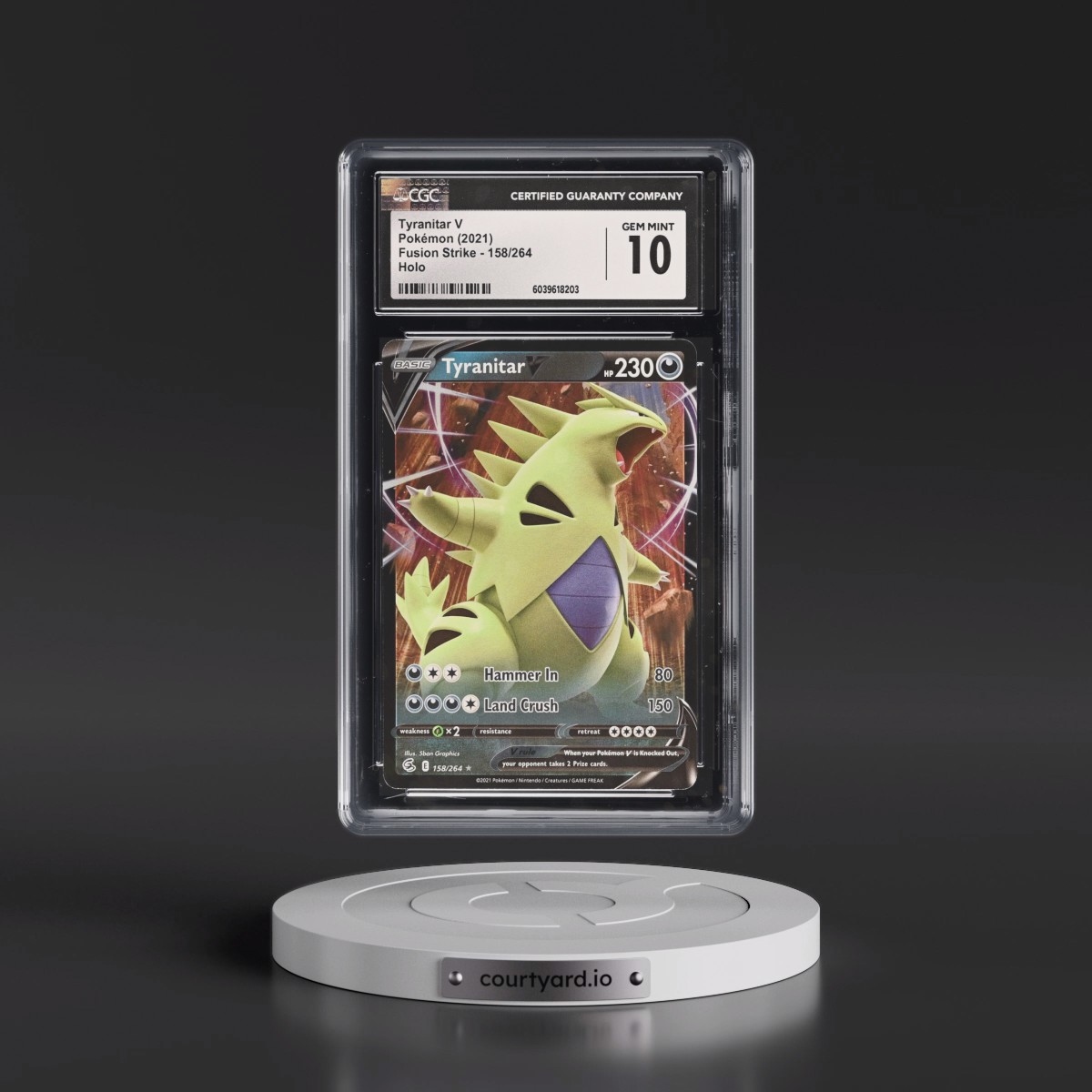 2019 Fusion Strike #158/264 Tyranitar V - Holo (CGC 10 GEM MINT)