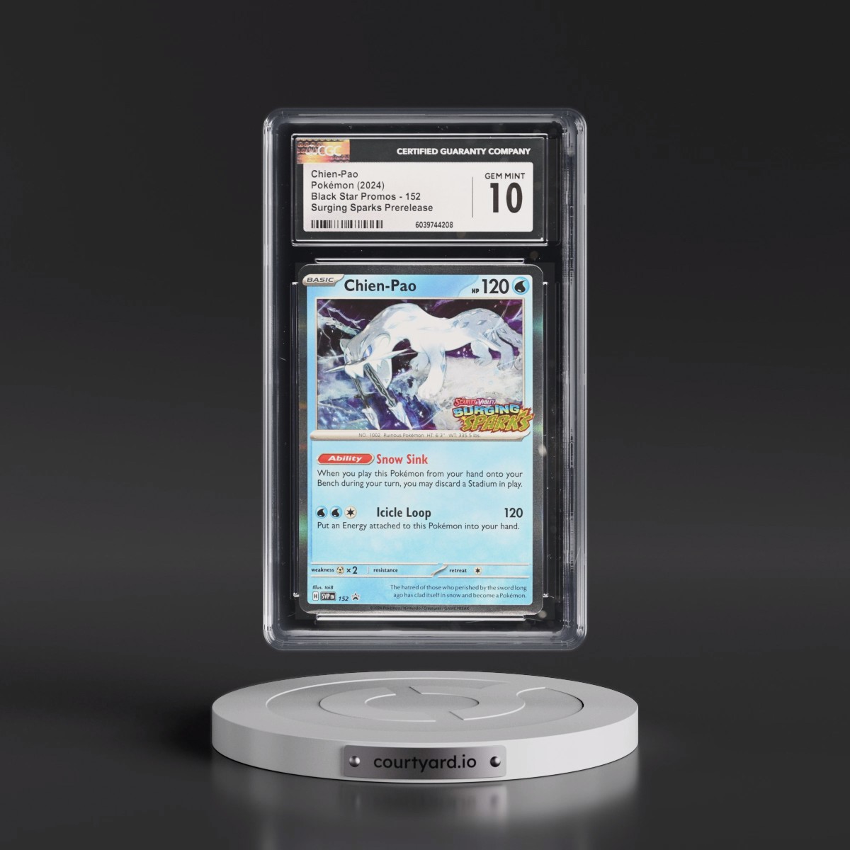 2023 Black Star Promos - Scarlet & Violet SVP EN #152 Chien-Pao - Surging Sparks Prerelease (CGC 10 GEM MINT)