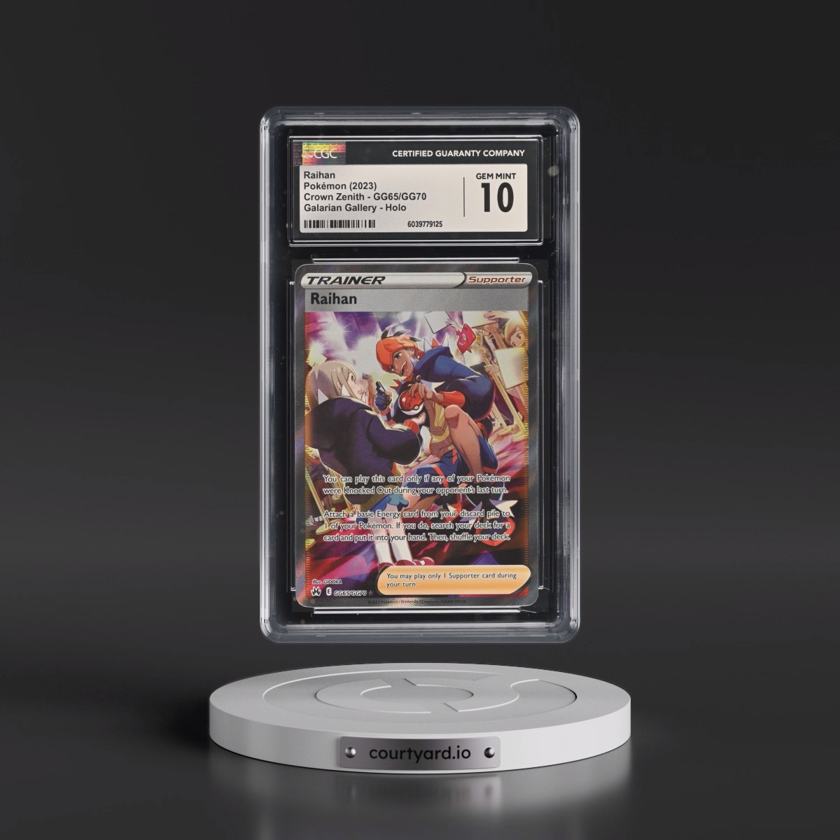 2023 Crown Zenith #GG65/GG70 Raihan - Galarian Gallery Holo (CGC 10 GEM MINT)