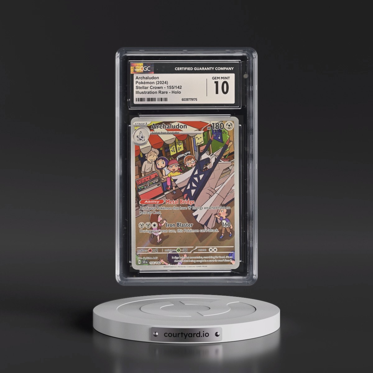 2024 Stellar Crown - SCR EN Archaludon - Illustration Rare Holo #155/142 CGC 10