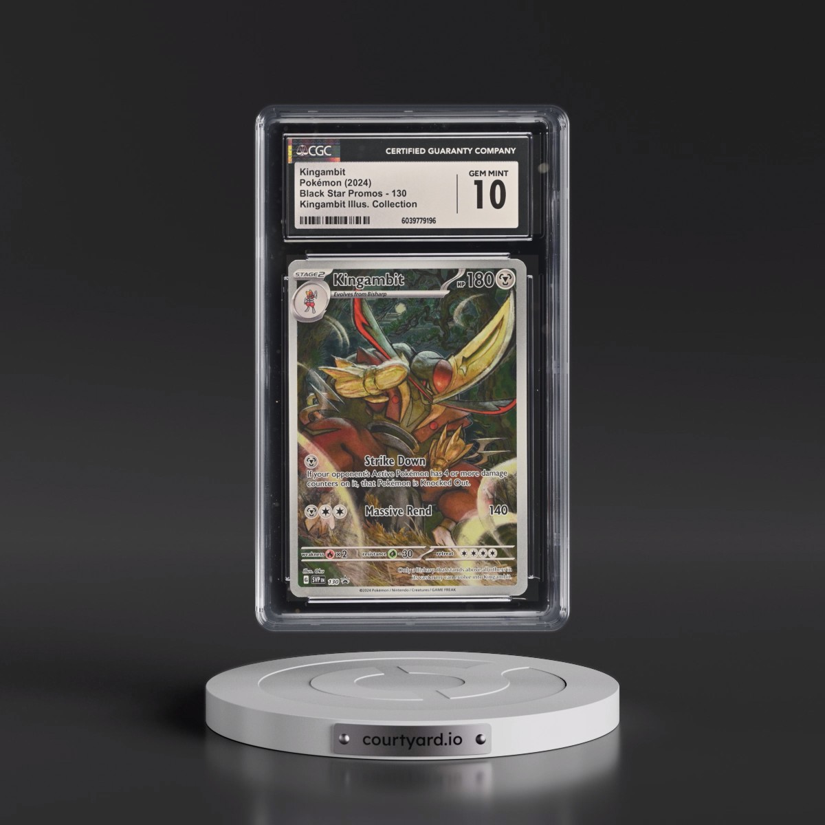 2024 Pokémon Svp EN-SV Black Star Promo #130 Kingambit - Shrouded Fable Illustration Collection (CGC 10 GEM MINT)