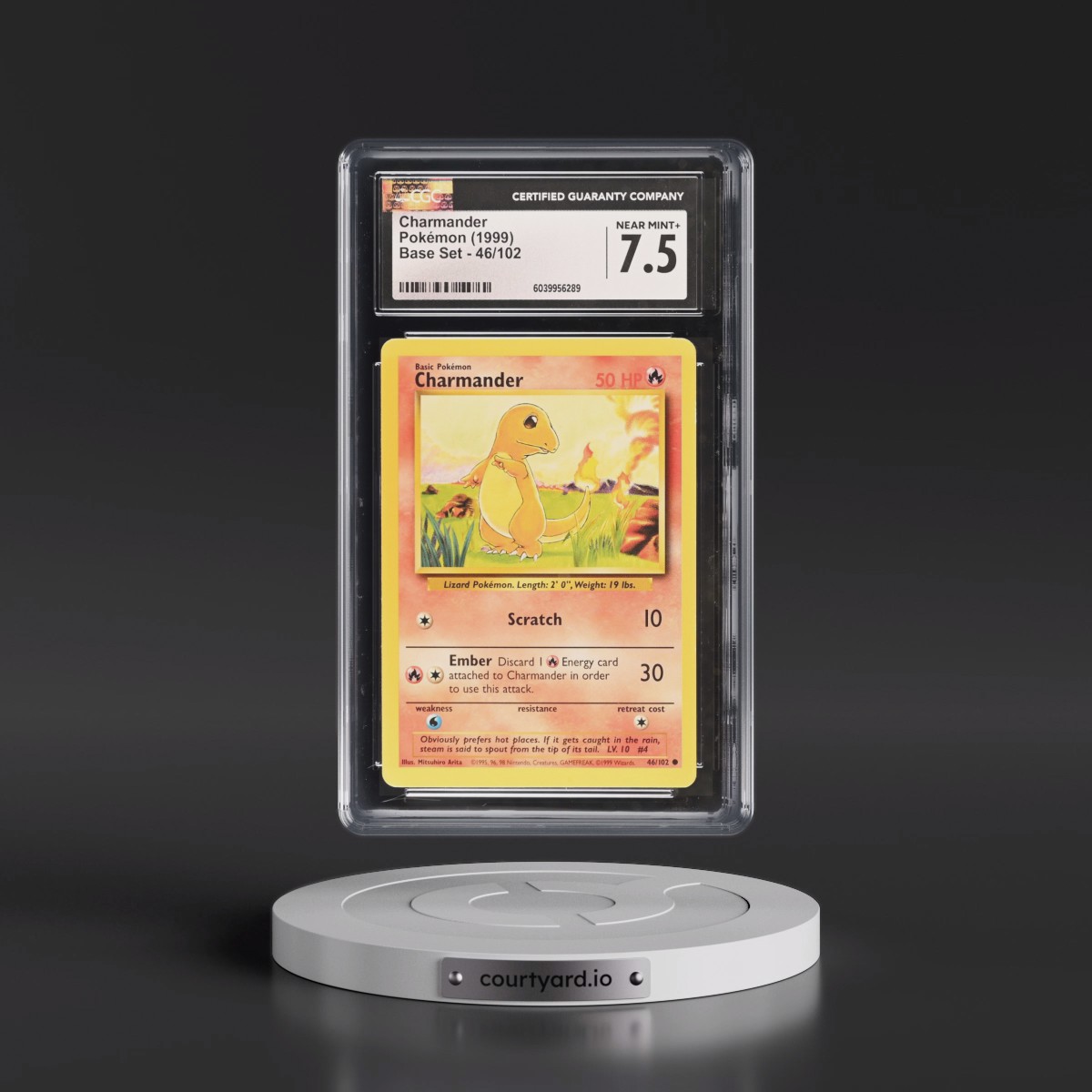 1999 Base Set #46/102 Charmander (CGC 7.5 NM+)