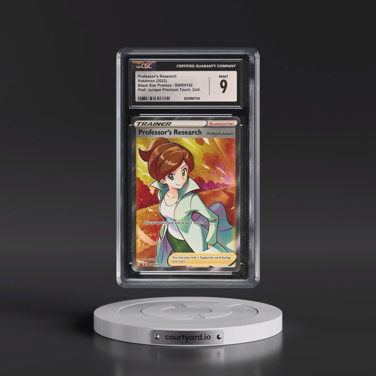 2017 Black Star Promos - Sword & Shield #SWSH152 Professor's Research - Professor Juniper Premium Tournament Collection (Holo) (CGC 9 MINT)